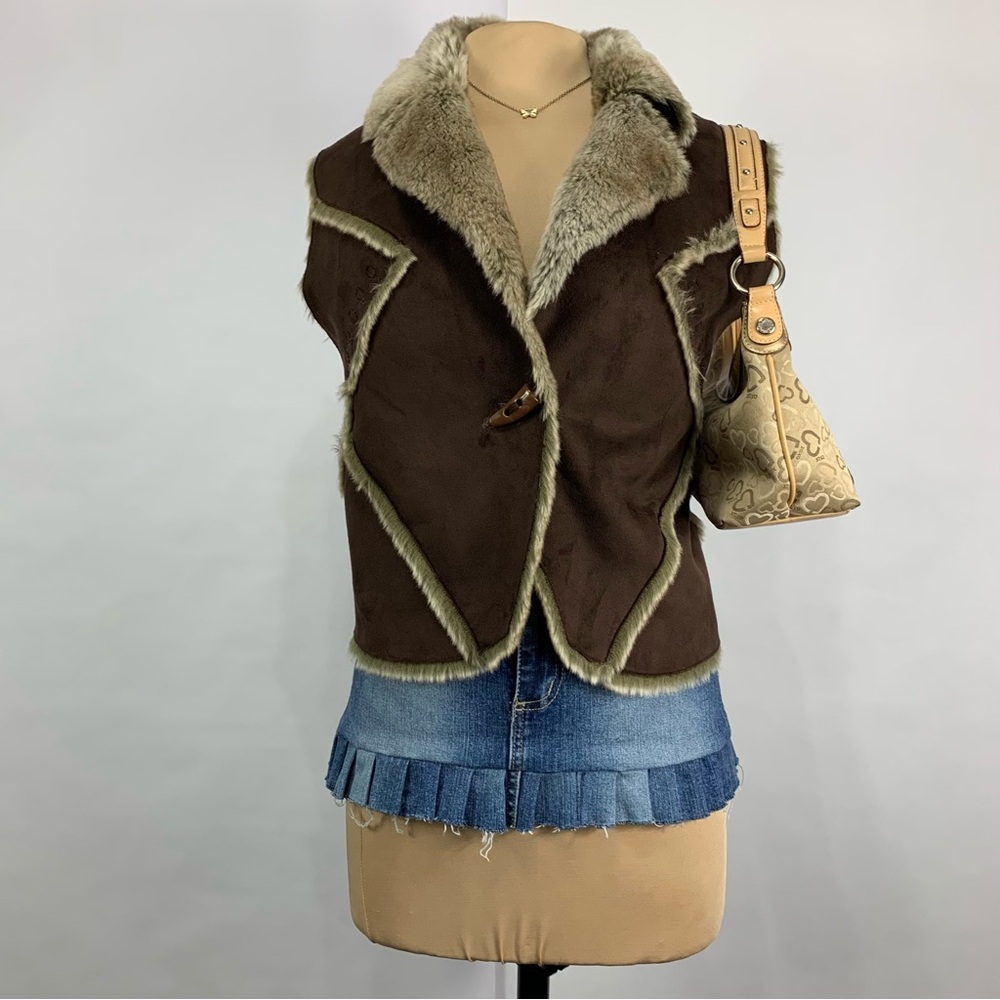 Y2K Faux Fur Trim Vest